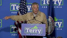 Terry McAuliffe speaks to supporters