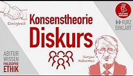 Konsenstheorie, Diskurs, Jürgen Habermas - einfach erklärt - Abitur Wissen Philosophie und Ethik