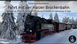 Fahrt mit der Brockenbahn, Harzer Schmalspurbahn, Wernigerode – Brocken, Züge, Lokomotiven, Winter