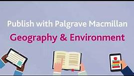 Publish with Palgrave Macmillan Geography & Environment