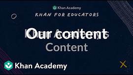 Khan Academy's Content