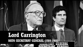 NATO Secretary General Lord Carrington arrives for his first day at NATO | 25 June 1984