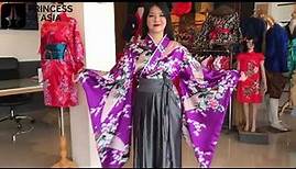 Wie bindet man ein japanisches Damen Geisha Kimono Hakama Set?