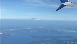 Flying Over Puget Sound with Mt. Rainier in the Distance
