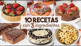 10 POSTRES con 3 Ingredientes SIN HORNO 🍫 | Recetas Fáciles y Rápidas