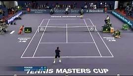 Masters Cup 08 RR Federer vs Simon (HL Pt1)