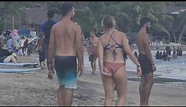 🔥Beach Party in Badalona🌴🌞 Walking along the beach 2023
