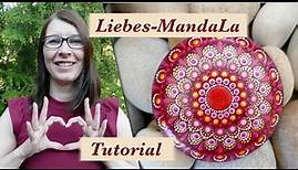 Detaillierte Anleitung für das MANDALA DER LIEBE in Rottönen I Steine bemalen mit MandaLa I dot art