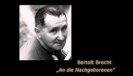 Bertolt Brecht liest "An die Nachgeborenen" (Audio)