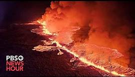WATCH LIVE: Lava flows from an erupting Fagradalsfjall volcano in southwestern Iceland