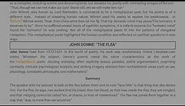 The Flea Poem by John Donne overview and summary