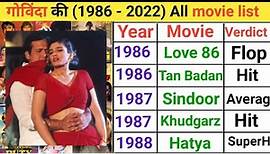 Govinda all movie list (1988 -2022) Govinda all films name | Hero no. 1 Movie | Govinda all movie hit and flop | Govinda biography | Salman Khan movie