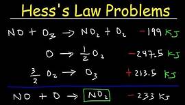 Hess's Law Problems & Enthalpy Change - Chemistry
