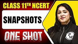 SNAPSHOTS in 1 Shot || FULL Chapter Coverage (Concepts+PYQs) || Class 11th English