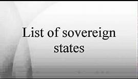 List of sovereign states