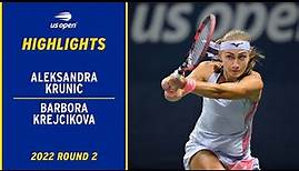 Aleksandra Krunic vs. Barbora Krejcikova Highlights | 2022 US Open Round 2