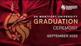 DMU September Graduations 2023: Wednesday 13 September 10am
