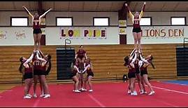 Liberty High School Stunt Cheer team performs