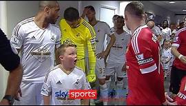 Swansea mascot in awe of Wayne Rooney