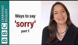 Ways to say 'sorry' Part 1 - English In A Minute