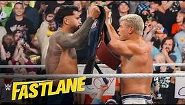 Rhodes and Uso celebrate winning the Undisputed WWE Tag Team Titles: WWE Fastlane 2023 highlights