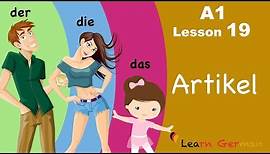 Learn German | Articles | bestimmte Artikel | der, die, das | German for beginners | A1 - Lesson 19