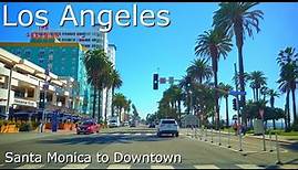 Los Angeles, CA. - 4K HDR - Relaxing Ride, driving Santa Monica blvd. to Downtown L.A.