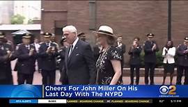 Cheers for John Miller on his last day with the NYPD