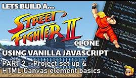 Coding a Street Fighter game | JavaScript, HTML Canvas | Setup & Canvas Basics (Part 2)