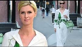 "Nicky Hilton Stuns in White Oscar de la Renta Dress"