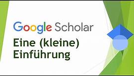 Google Scholar - Eine Einführung