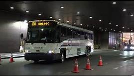 NEWARK AIRPORT EXPRESS MCI BUS 20168 ON THE 300 COACH USA IN NEW YORK CITY GOING TO NEWARK LIBERTY