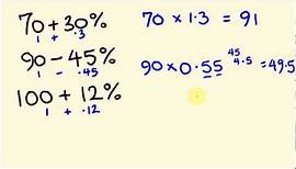 Percentage increase and decrease