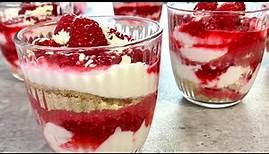 Schnapp dir Himbeeren und mache dieses einfache Dessert in 5 min - Schnelles Dessert im Glas # 73