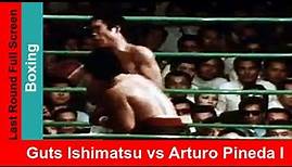 Guts Ishimatsu (Japan) vs Arturo Pineda (Mexico, in black) I, Full screen short clip, Nagoya 1974