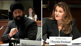 Chrystia Freeland's testimony turns chaotic after questioning from Tory MP | ‘Stop the crosstalk’