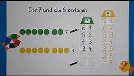 Die Zahlen 7 und 8 zerlegen (Teil 2) / Mathe Klasse 1 / einfach schlau üben