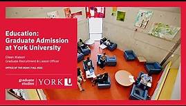 Education: Graduate Admission at York University