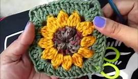 Crochet Pattern Granny Square Sunflower