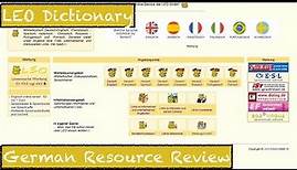 LEO Dictionary - German Resource Review - Deutsch lernen