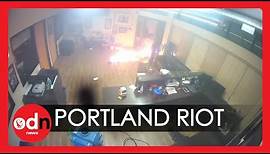 Shocking! CCTV Footage Captures Moment Protesters Set Portland Police Station on Fire