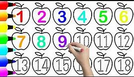 1234567890 | Let's learn to read and write numbers 1 to 18 easily step-by-step for Children #kids