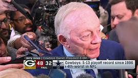 Jerry Jones reacts to Cowboys loss vs. Packers during Divisional Round
