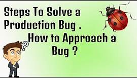 Bug Fix | How to fix a bug | approach to fix a bug