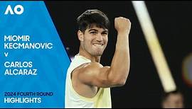 Miomir Kecmanovic v Carlos Alcaraz Highlights | Australian Open 2024 Fourth Round