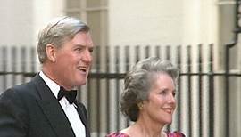 1989: Cecil Parkinson and his wife arrive at Downing Street