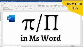How to insert Pi symbol in Word (π or Π) [2021]