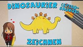 Dinosaurier (Stegosaurus) einfach malen für Kinder | ab 7 Jahren | Malen mit Evi | deutsch