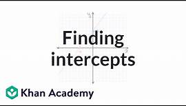 Finding intercepts from an equation | Algebra I | Khan Academy