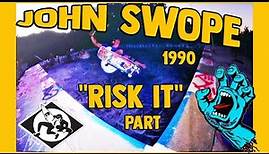 BACKYARD POOL LEGEND JOHN SWOPE "RISK IT" PART TR SANTA CRUZ SPEED WHEELS VIDEO 1990 SKATE HISTORY